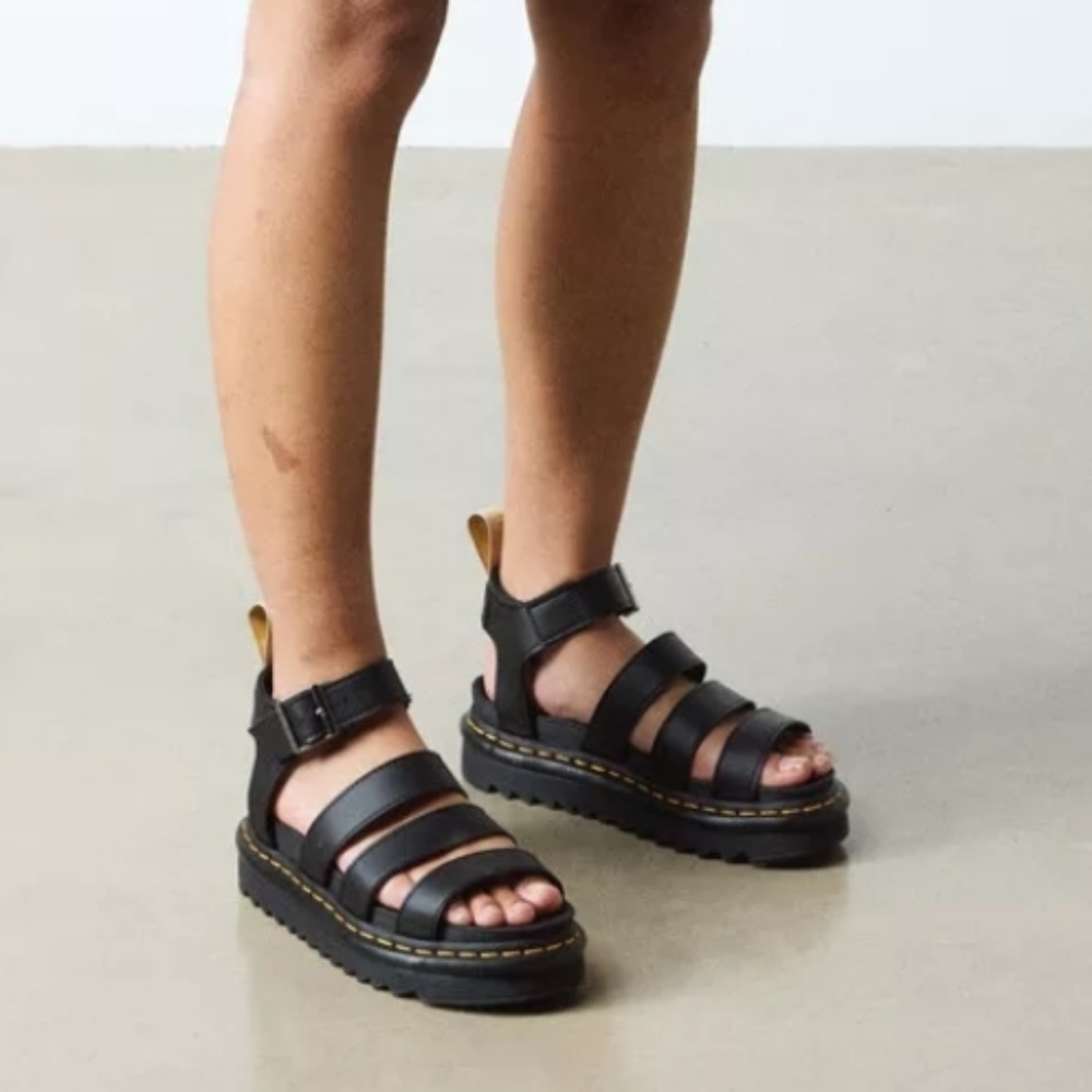 Dr Martens VEGAN Blaire Platform Sandals Ankle Strap- Black Sz 8, EU39 - Picture 11 of 11